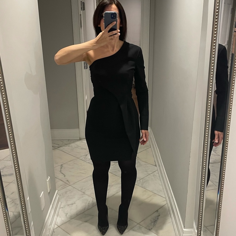 Yigal Azrouel one shoulder black dress